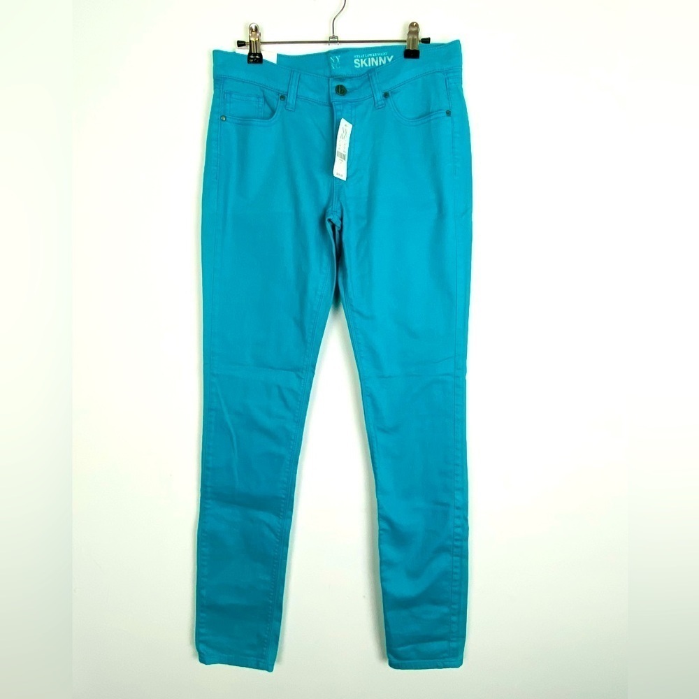 NWT New York & Co Women's Turquoise Blue 5-Pocket Skinny Jeans Size 2 ~ NEW